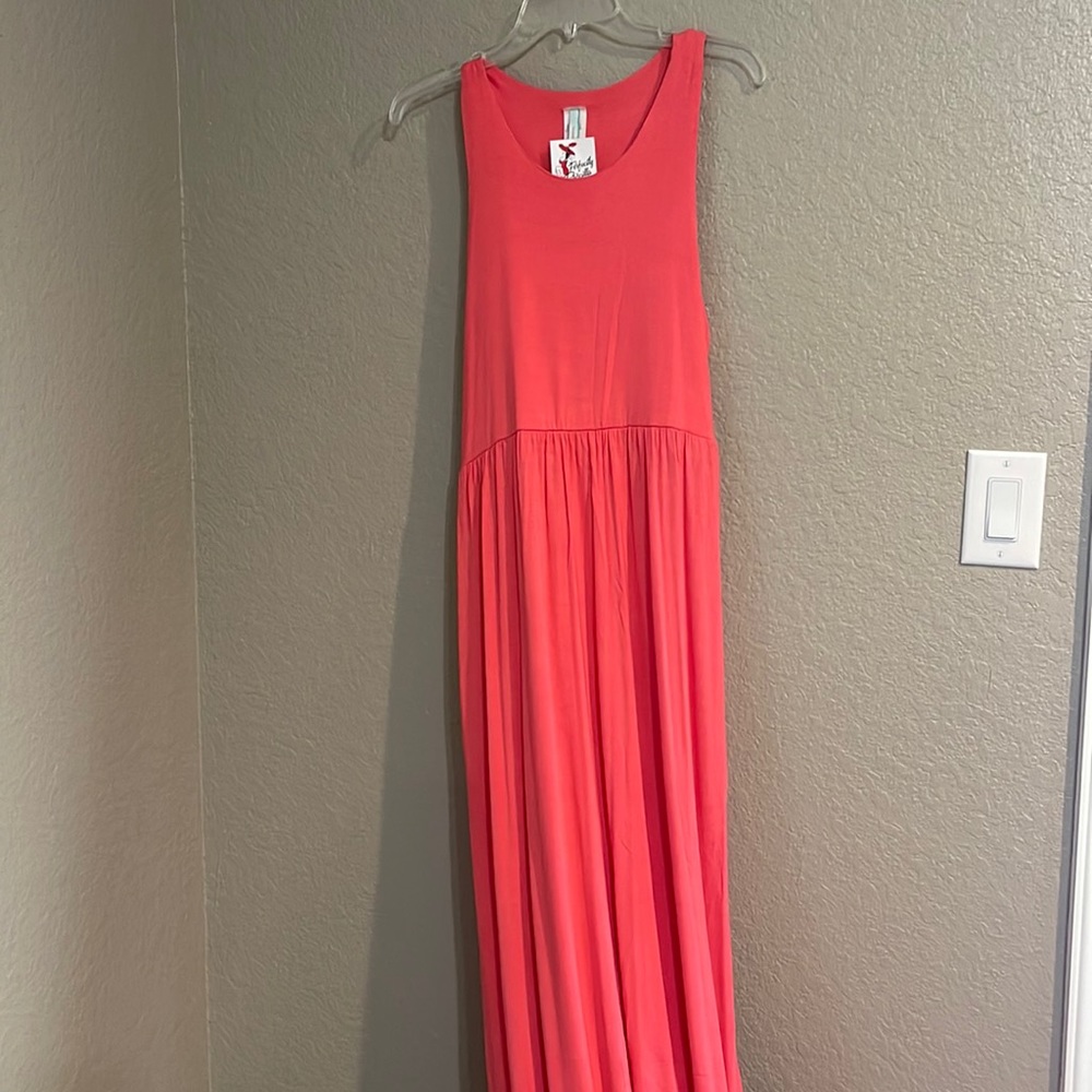 Coral maxi dress